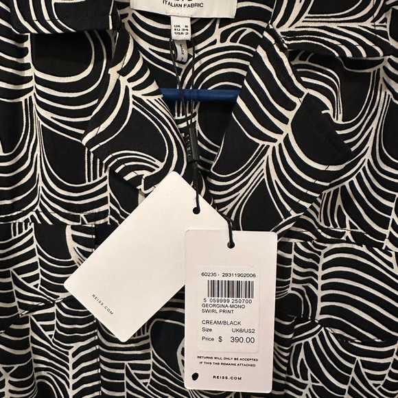 NWT REISS GEORGINA SWIRL PRINT MIDI DRESS US 2 / UK 6 - Picture 10 of 11